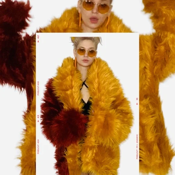 Groovy two-tone fur coat - Picture 6 of 9